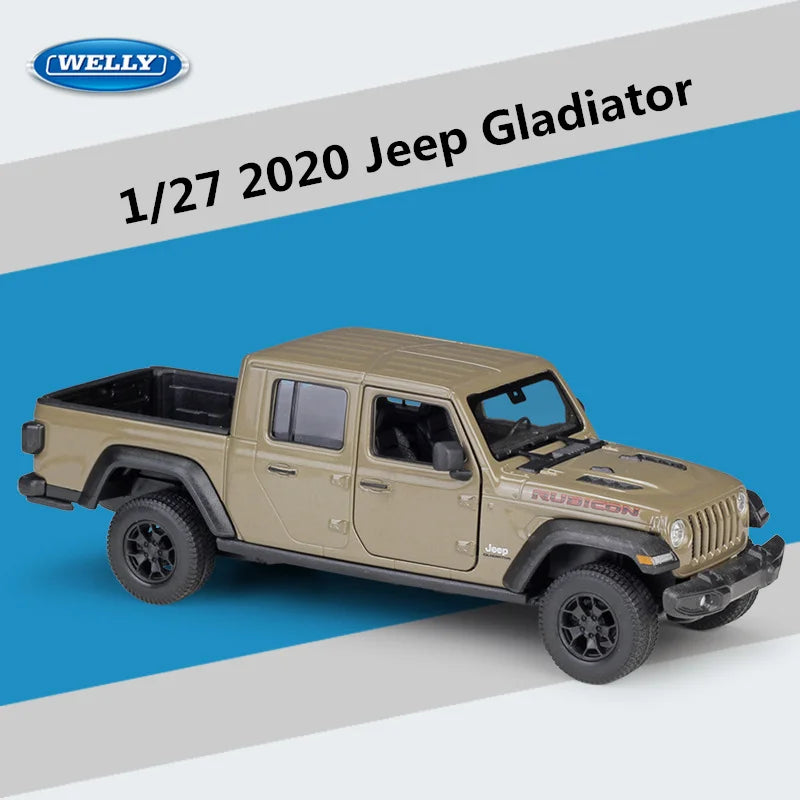 WELLY 1:27 Jeep Wrangler Rubicon Gladiator Alloy Pickup Car Model Diecasts Metal Off-Road Vehicles Car Model Childrens Toys Gift Green - IHavePaws