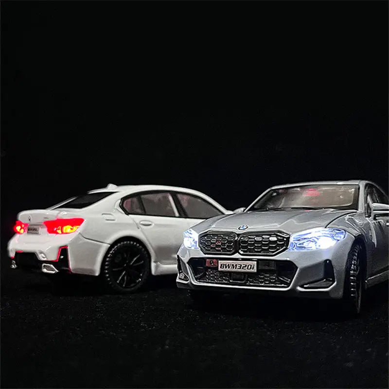 1/32 BMW 320 320i Alloy Car Model Diecast Metal Toy Vehicles Car Model High Simulation Sound and Light Collection Childrens Toy Gift - IHavePaws