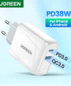 UGREEN 38W Fast USB Charger Quick Charge 4.0 3.0 Type C PD Fast Charging for iPhone 14 13 USB Charger QC 4.0 3.0 Phone Charger - IHavePaws