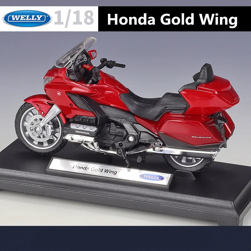 Welly 1:18 HONDA Gold Wing Alloy Cruising Motorcycle Model Simulation Diecasts Metal Touring Street Motorcycle Model Kids Gifts