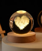 3D Crystal ball Planet Night Light Heart - IHavePaws