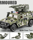 1:24 Alloy Tiger Armored Car Truck Model Diecasts Off-road Vehicles Metal Military Explosion Proof Car Tank Model Kids Toys Gift Red - IHavePaws