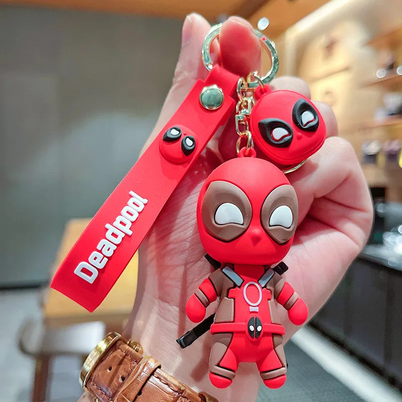 Anime New Mutants Deadpool Keychain Movie Superhero villain Doll Pendant Car Key chain Ring Jewelry Gifts Boys Party Gifts Toys Black - ihavepaws.com