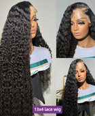 Deep Wave 13x6 HD Transparent Lace Frontal Human Hair Wigs 180% 38Inch Brazilian Remy 13x4 Water Curly Front Wig For Women