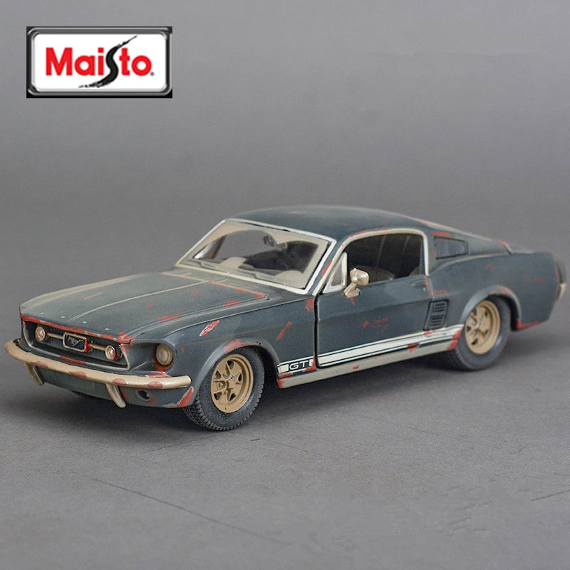 Maisto 1:24 1967 Ford Mustang GT Alloy Sports Car Model Simulation Diecasts Metal Racing Car Model Collection Childrens Toy Gift Rust - IHavePaws