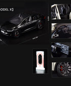 1:24 Tesla Model 3 Model Y Model X Roadster Alloy Car Model Diecast Metal Toy Vehicles Car Model Simulation Sound and Light Model X black - IHavePaws