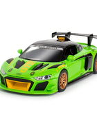 1:24 AUDI R8 GT2 Alloy Track Racing Car Model Diecast Metal Toy Sports Car Model Simulation Sound and Light Collection Kids Gift Green - IHavePaws