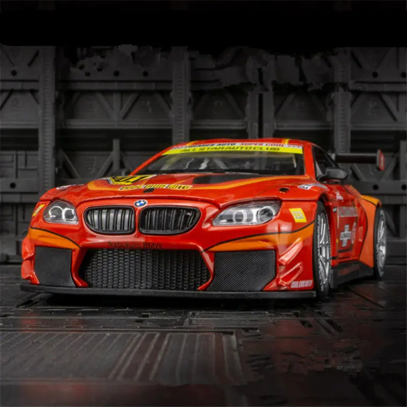 1:24 BMW CSL Alloy Track Racing Car Model Diecast Metal Toy Car Sports Model Simulation Sound and Light Collection Children Gift M6 GT3 - IHavePaws