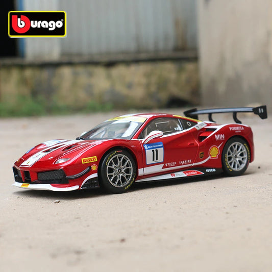 Bburago 1:24 2017 Ferrari 488 Challenge Alloy Sports Car Model Diecast Metal Racing Car Vehicles Model Simulation Kids Toys Gift - IHavePaws