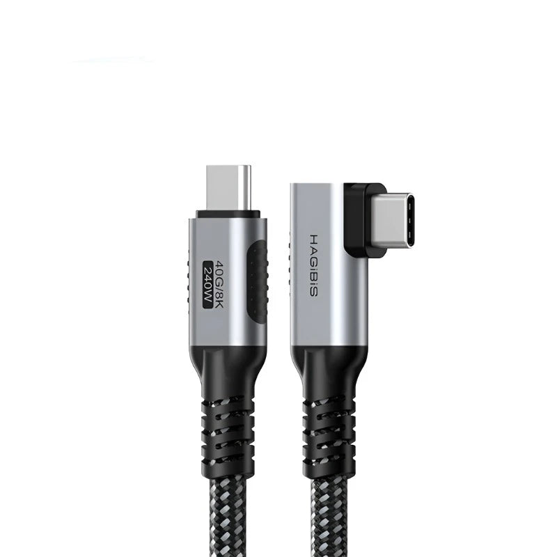 Hagibis USB4 Cable Compatible with Thunderbolt 3/4 5K@60Hz 40Gbps Data Transfer 100W 5A Fast Charging 1.2M-Right Angle / 2m - IHavePaws