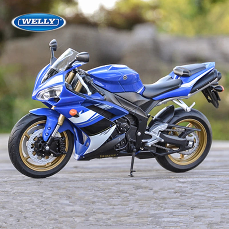 WELLY 1:10 YAMAHA YZF-R1 Alloy Racing Motorcycle Scale Model Diecast YZF-R1 with box - IHavePaws