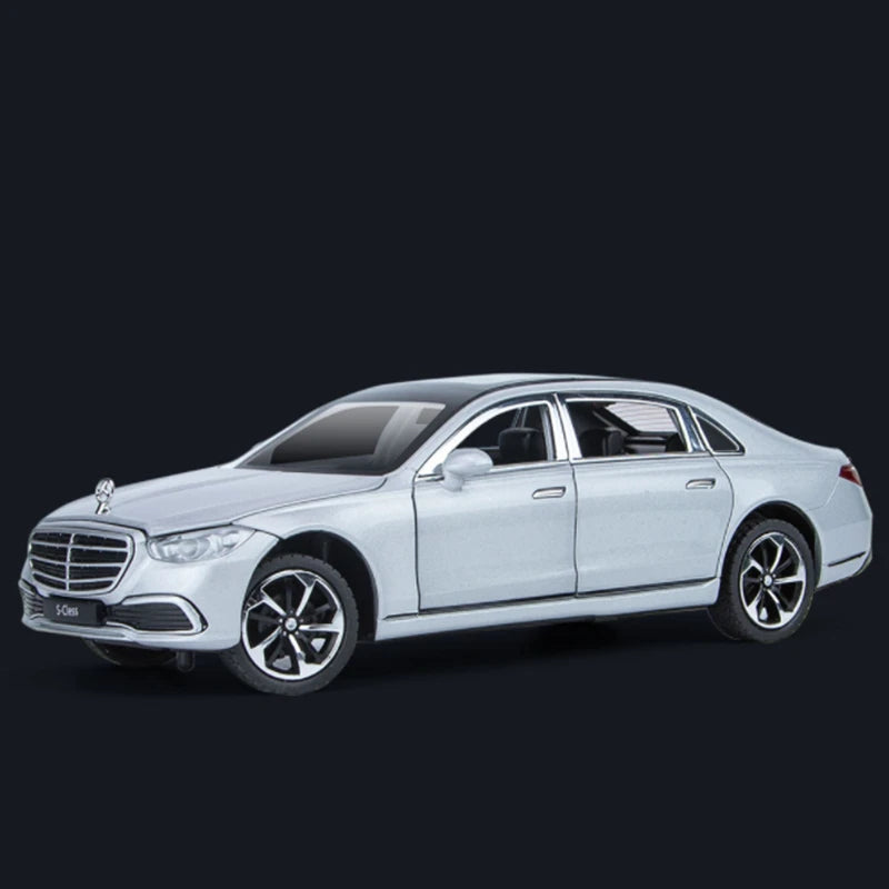 1:22 Maybach S400 Alloy Luxy Car Model Diecasts Metal Metal Toy Vehicles Car Model High Simulation Sound and Light Kids Toy Gift S400 Gray - IHavePaws