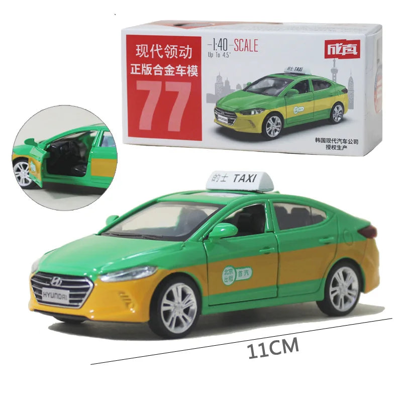 1/43 Hyundai ELANTRA Alloy Taxi Car Model Diecasts Metal Toy Vehicles Car Model Simulation Collection Miniature Scale Kids Gifts Green - IHavePaws