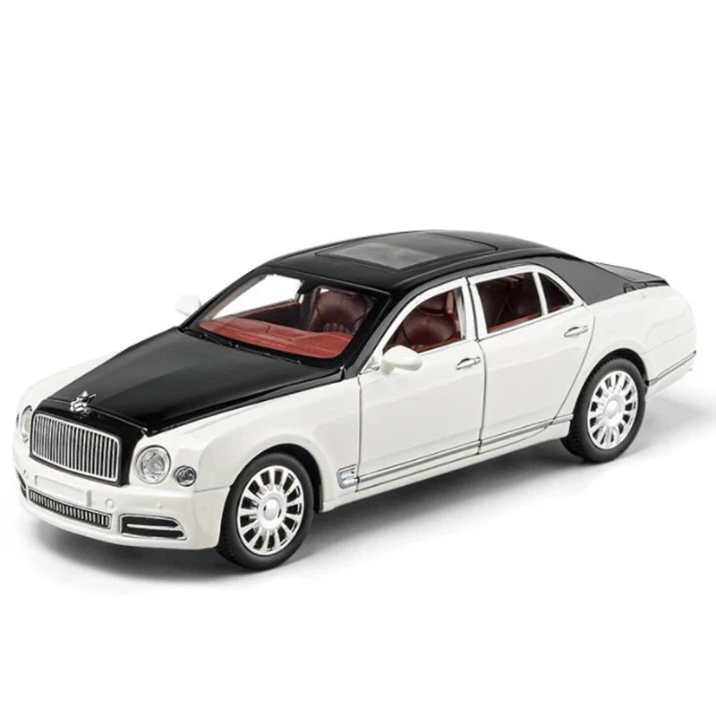 1:24 Mulsanne Alloy Luxy Car Model Diecasts & Toy Vehicles Metal Car Model Simulation Sound and Light Collection Childrens Gifts White - IHavePaws