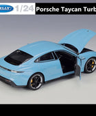 Welly 1:24 Porsche Taycan Turbo S Alloy Car Model Diecasts Metal Toy Sports Car Model High Simulation Collection Childrens Gifts