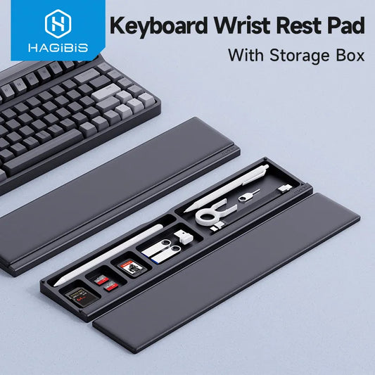 Hagibis Keyboard Wrist Rest Pad Ergonomic Soft Memory Foam Support Desktop Storage Box Easy Typing Pain Relief for Office Home - IHavePaws