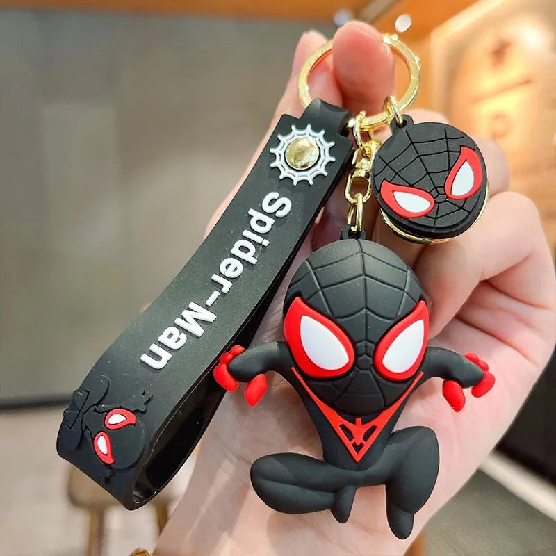 Marvel Spider Man Keychain Movie Superhero Cartoon Doll Pendant Car Key chain Ring Charm Jewelry Gifts Toys for Boys' Party Black - ihavepaws.com