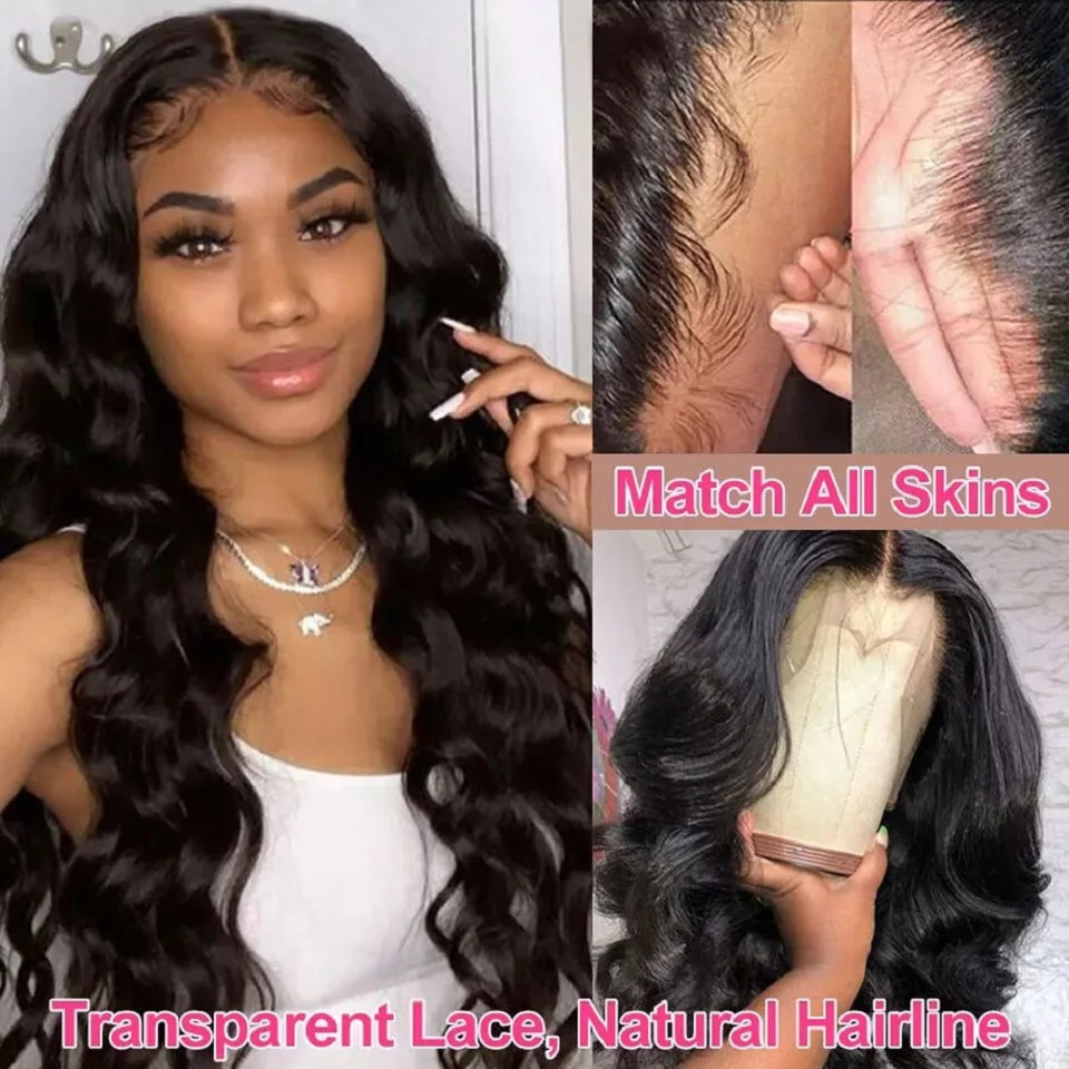 4X4 13x4 13x6 Body Wave Lace Frontal Wigs Human Hair Transparent Body Wave Lace Front Wig Pre Plucked 100% Human Hair Wigs