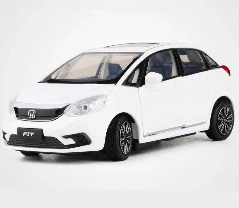 1/32 HONDA Fit GK5 Alloy Car Model Diecasts Metal Toy Sports Car Vehicles Model Simulation Sound and Light Collection Kids Gifts White - IHavePaws