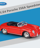 Welly 1:24 Porsche 356A Speedster Alloy Sports Car Model Diecast Metal Classic Car Vehicles Model High Simulation Kids Toys Gift Red Open - IHavePaws