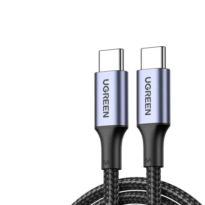 UGREEN USB C to USB Type-C Cable 100W 60W For iPhone 15 Macbook Samsung S23 Fast Charge Cable E-marker USB Type C 100W PD Cable 100W Metal Grey / 2m - IHavePaws