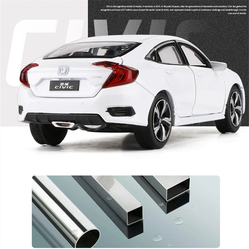 1:32 HONDA CIVIC TYPE-R Alloy Sports Car Model Diecast Metal Toy Vehicles Car Model Sound and Light Collection Children Toy Gift - IHavePaws