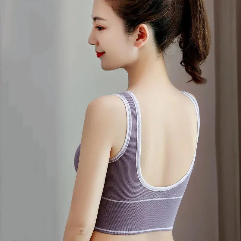 D-Shaped Underwear Women's bra Seamless Deep U-Shaped Back-Shaping Tube Top Yoga Sports Bra Without Steel Ring All-Match Base - IHavePaws