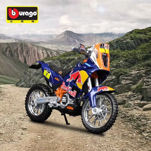 Bburago 1:18 KTM 450 Rally Red Bull Alloy Racing Motorcycle Model Diecast Metal Sports Motorcycle Model Simulation Kids Toy Gift