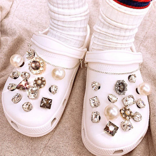 Shoe Charms for Crocs DIY Colored Diamond Crystal Shoe Buckle Decoration for Croc Shoe Charm Accessories Kids Party Gift - IHavePaws