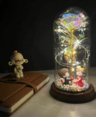 LED Enchanted Flower Galaxy Rose Eternal Beauty And The Beast Rose With Fairy 14 - IHavePaws