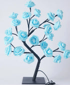 LED Rose Flower Table Lamp USB Christmas Tree Fairy Lights Blue - IHavePaws
