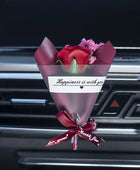 Mini Rose Bouquet Car Air Vent Clip Freshener Dried Flower Perfume Diffuser Gypsophila Fragrance Automobile Interior Accessories Red - IHavePaws