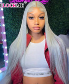 Silver Gray Lace Front Human Hair Wigs Transparent 13x4 Lace Straight Lace Frontal Wig For Wome Remy Wig MYLOCKME