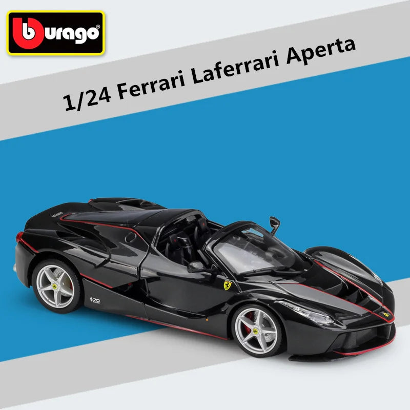 Bburago 1:24 Ferrari Laferrari Aperta Alloy Sports Car Model Simulation Diecasts Metal Racing Car Model Collection Kids Toy Gift Open black - IHavePaws