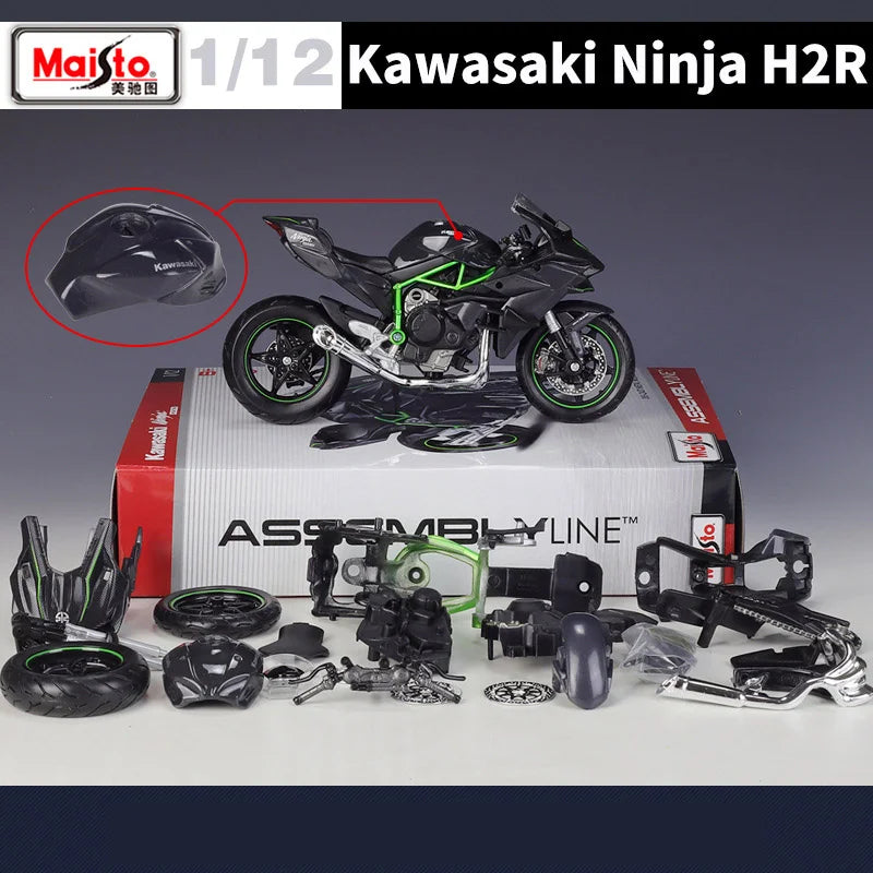 Maisto Assembly Version 1:12 Kawasaki H2R Alloy Sports Motorcycle Model Diecast Metal Toy Street Race Motorcycle Model Kids Gift