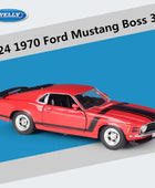 WELLY 1:24 1970 Ford Mustang BOSS 302 Alloy Racing Car Model Diecast Metal Sports Car Vehicle Model Simulation Children Toy Gift Red - IHavePaws