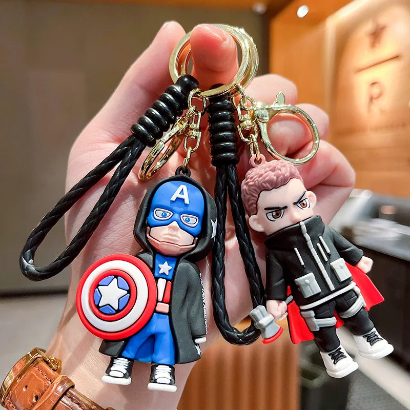 Superhero Spider Man Keychain Avengers Series Captain America Iron Man Hulk Doll Key chain Ring Pendant Fashion Toy Gift for Son - ihavepaws.com