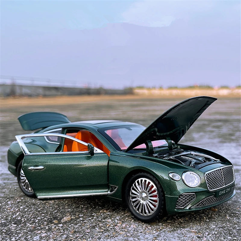 Large Size 1:24 Continental GT Alloy Car Model Diecast Simulation Metal Luxy Car Model Sound Light Collection Childrens Toy Gift Green B - IHavePaws