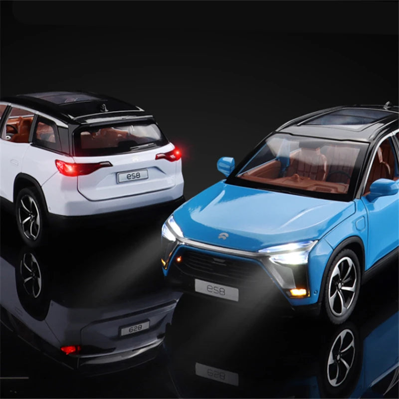 1:24 NIO ES8 SUV Alloy New Energy Car Model Diecasts Metal Toy Vehicles Car Model Simulation Sound and Light Childrens Toys Gift - IHavePaws