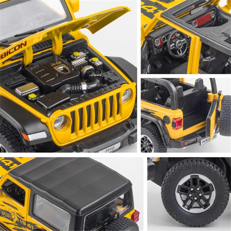 1:30 Jeep Wrangler Rubicon Alloy Car Model Diecast & Toy Metal Refit Off-road Vehicles Car Model High Simulation Childrens Gift - IHavePaws