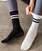 2024 Yoga Non-slip socks Silicone Indoor Women Professional Fitness Socks gym Floor Dance Pilates Mid-tube Bottom Sports Socks - IHavePaws