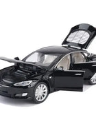 1:32 Tesla Model S Model 3 Alloy Car Model Simulation Diecast Metal Toy Car Vehicles Model Collection Sound Light Childrens Gift Model s black - IHavePaws