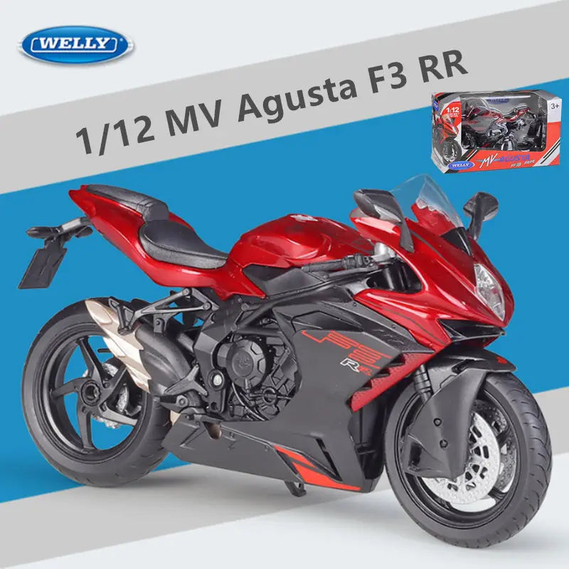 WELLY 1:12 2022 MV Agusta Superveloce Ago Alloy Racing Motorcycle Scale Model Diecast Street Motorcycle Model Simulation Red - IHavePaws