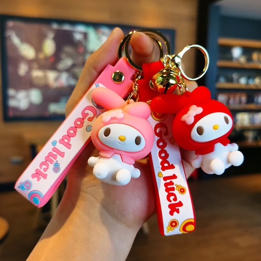 Sanrio Hello Kitty Keychain Cute Cartoon Melody Kuromi Cinnamoroll Doll Pendant Decoration Keyring Jewelry Girl&Child Gifts Toy - ihavepaws.com