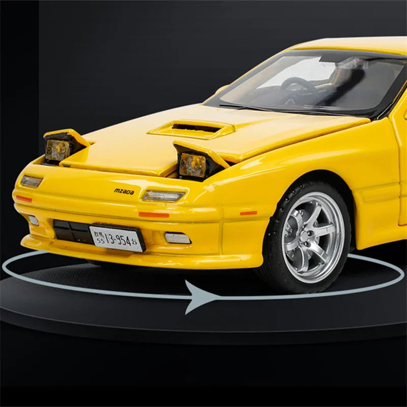 1:32 Mazda RX7 Alloy Sports Car Model Diecasts Metal Toy Racing Car Vehicles Model Simulation Sound and Light Childrens Toy Gift - IHavePaws