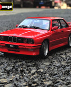 Bburago 1:24 1988 BMW 3 Series M3 E30 Alloy Sports Car Model Diecast Metal Classic Car Model Simulation Collection Kids Toy Gift Red - IHavePaws