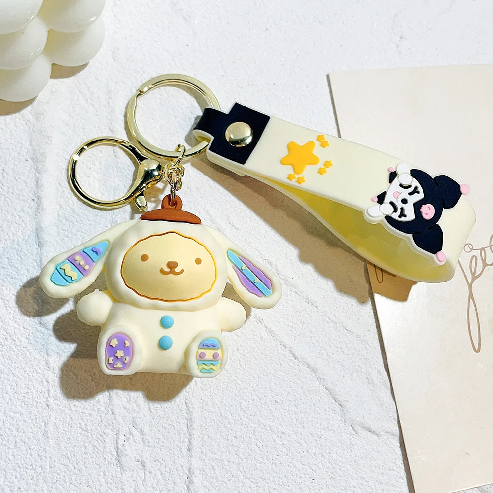 Sanrio Hello Kitty Keychain Cute Cartoon Melody Kuromi Cinnamoroll Doll Pendant Decoration Keyring Jewelry Girl&Child Gifts Toy KTM 32 - ihavepaws.com