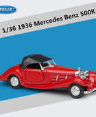 Welly 1:36 Mercedes-Benz 300SL Alloy Car Model Diecasts Metal Toy Car Model Simulation Door Can Opened Collection Childrens Gift 500K Hardtop red - IHavePaws