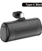 KUULAA Mini Power Bank 4500mAh - Portable Charger for iPhone 15/14/13/12 Pro Max & Samsung/Xiaomi - External Battery PowerBank Type-C Black - IHavePaws
