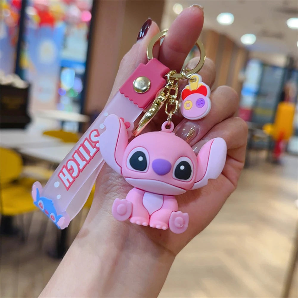 New Anime Disney Keychain Cartoon Mickey Mouse Minnie Lilo & Stitch Cute Doll Keyring Ornament Key Chain Pendant Kids Toys Gifts 34 - ihavepaws.com